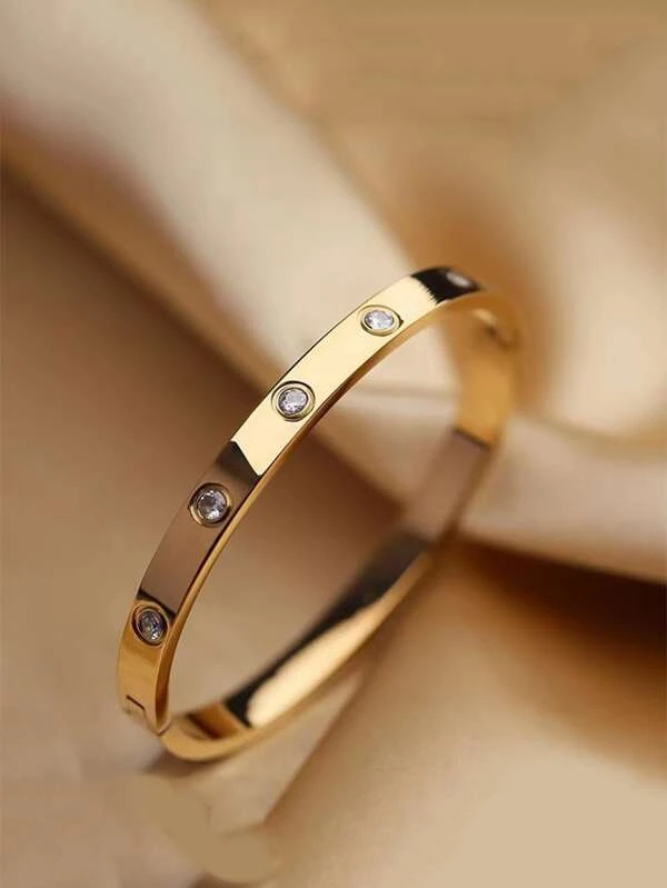 Pulseira/Bracelete Dourado decoração de strass